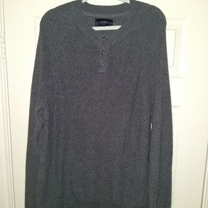 Lucky Brand Gray Long Sleeve Henley Sweater Men's sz Large.